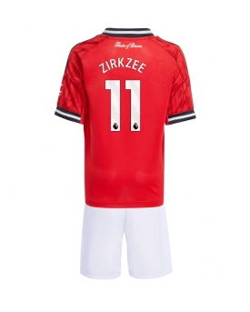 Billige Fotballdrakt Manchester United Joshua Zirkzee #11 Replika Hjemmedraktsett Barn 2025-26 Kortermet (med bukser)